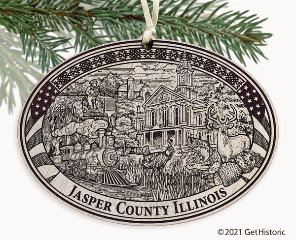 Jasper County Illinois Engraved Ornament