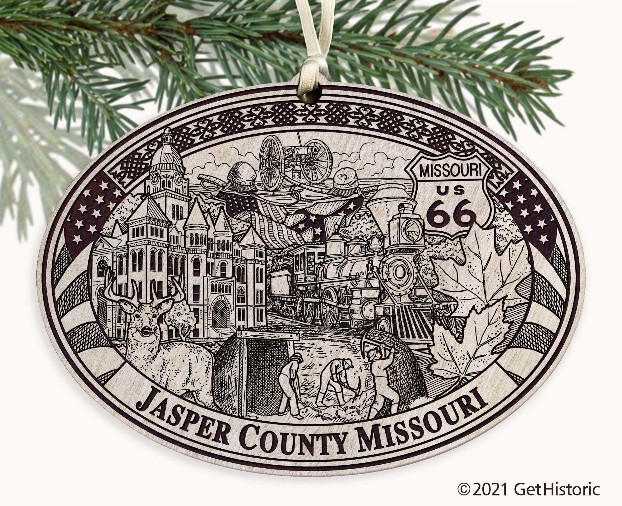 Jasper County Missouri Engraved Ornament