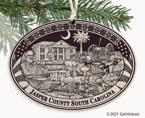 Jasper County South Carolina Engraved Ornament