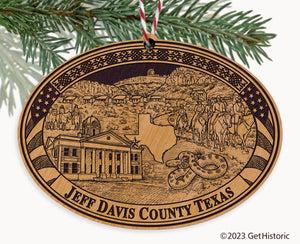Jeff Davis County Texas Engraved Natural Ornament