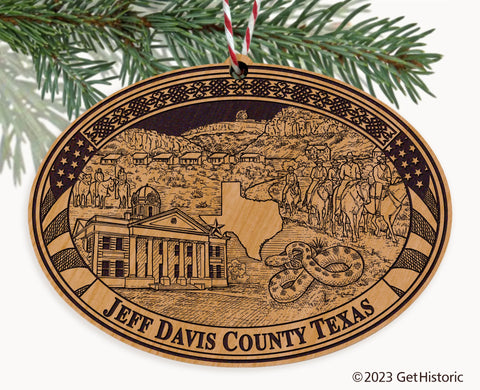 Jeff Davis County Texas Engraved Natural Ornament