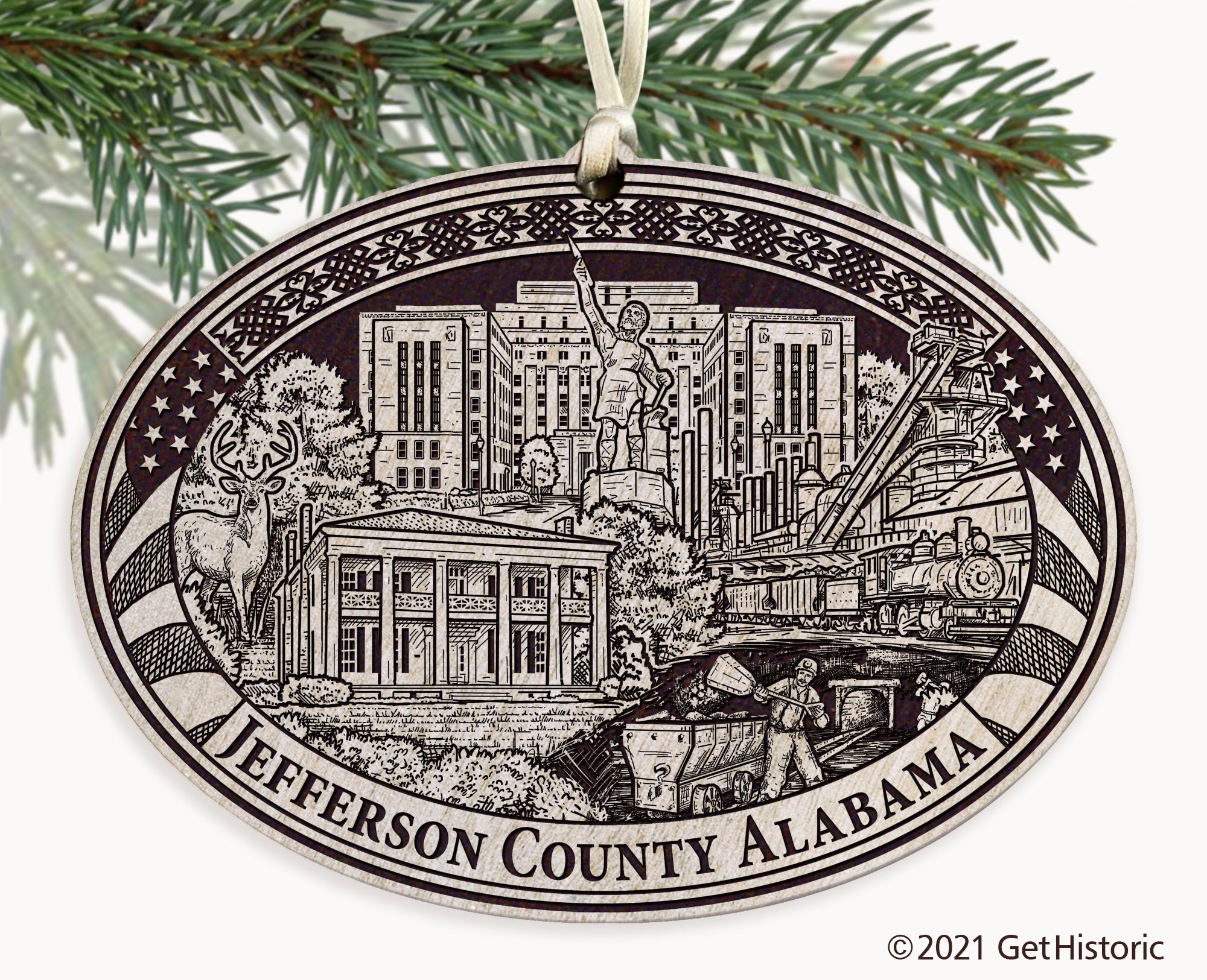 Jefferson County Alabama Engraved Ornament