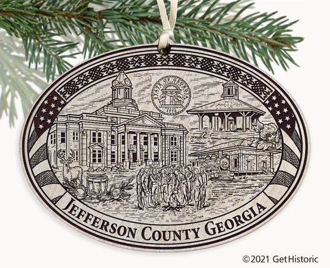 Jefferson County Georgia Engraved Ornament