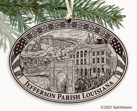 Jefferson Parish Louisiana Engraved Ornament