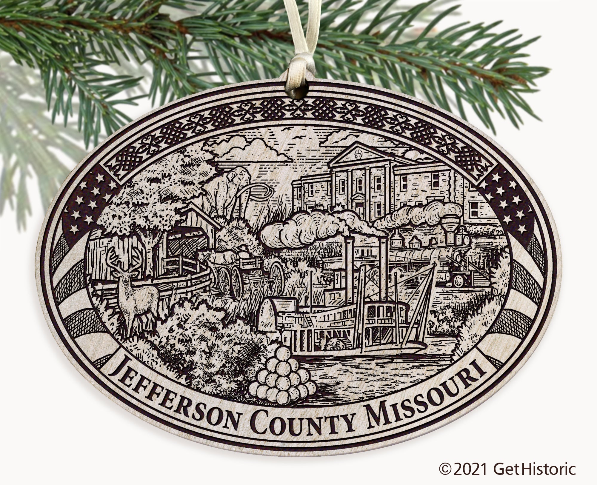 Jefferson County Missouri Engraved Ornament