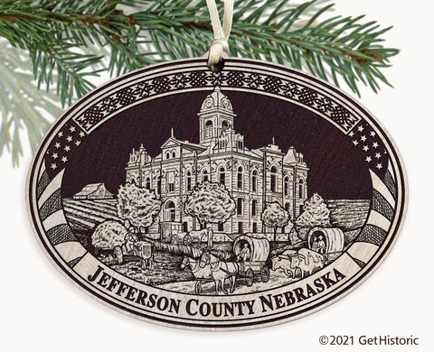 Jefferson County Nebraska Engraved Ornament