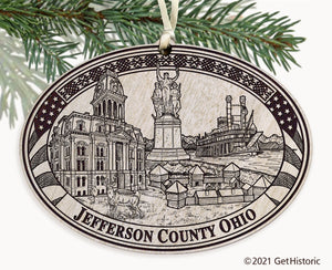 Jefferson County Ohio Engraved Ornament