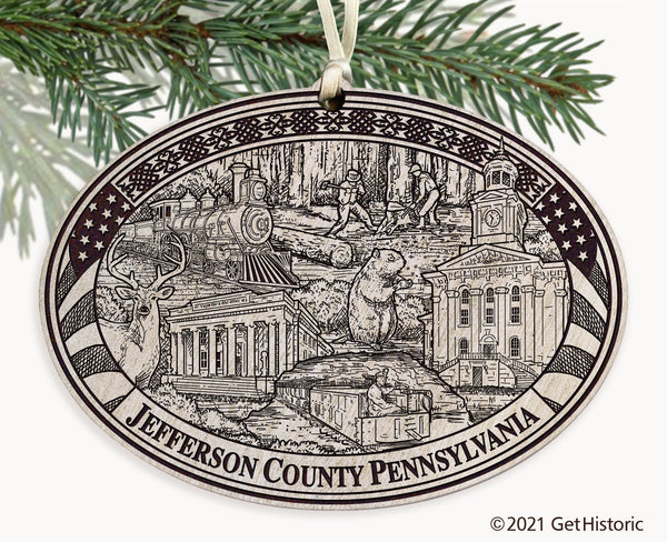 Jefferson County Pennsylvania Engraved Ornament