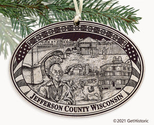 Jefferson County Wisconsin Engraved Ornament