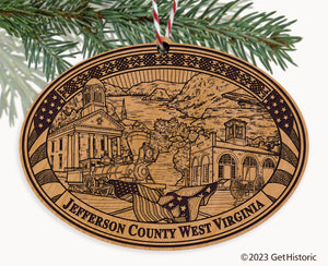 Jefferson County West Virginia Engraved Natural Ornament