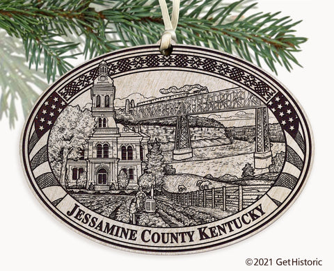 Jessamine County Kentucky Engraved Ornament