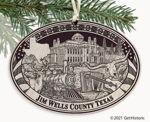 Jim Wells County Texas Engraved Ornament