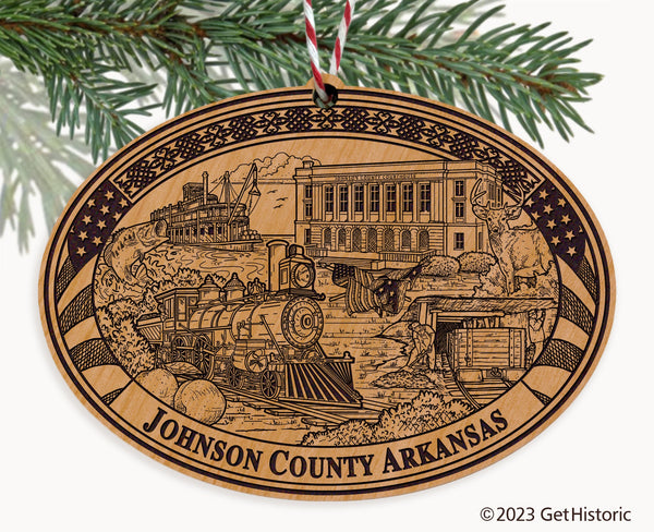 Johnson County Arkansas Engraved Natural Ornament