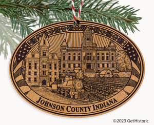 Johnson County Indiana Engraved Natural Ornament