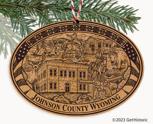 Johnson County Wyoming Engraved Natural Ornament