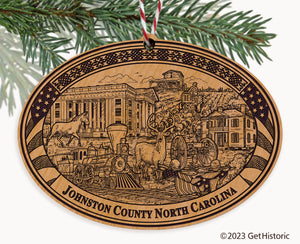 Johnston County North Carolina Engraved Natural Ornament