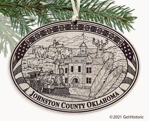 Johnston County Oklahoma Engraved Ornament