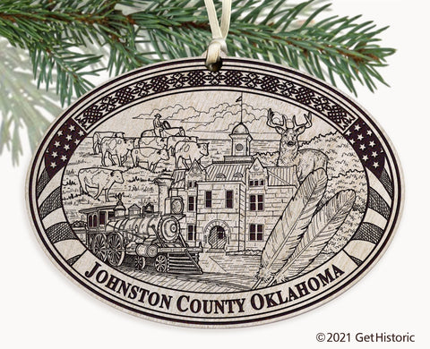 Johnston County Oklahoma Engraved Ornament