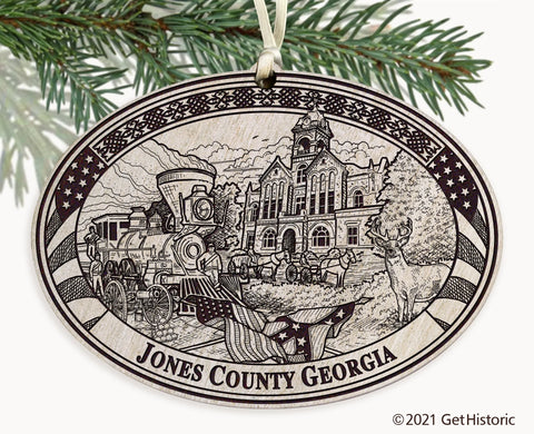 Jones County Georgia Engraved Ornament