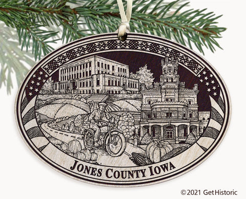 Jones County Iowa Engraved Ornament