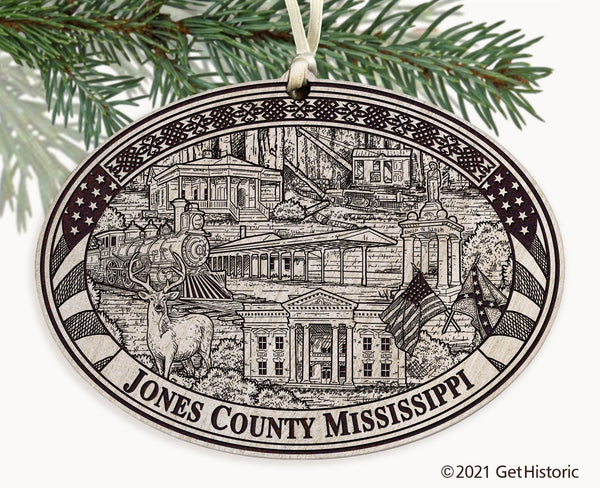 Jones County Mississippi Engraved Ornament