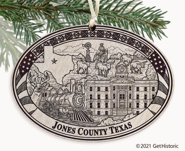 Jones County Texas Engraved Ornament