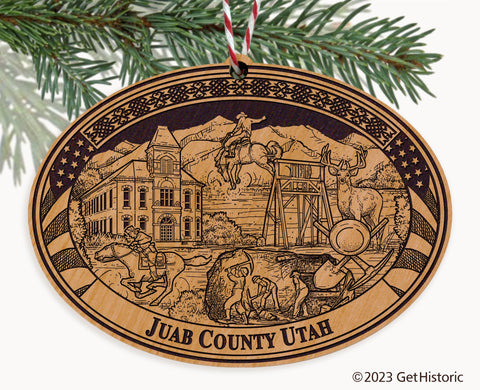 Juab County Utah Engraved Natural Ornament