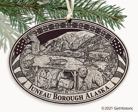 Juneau Borough Alaska Engraved Ornament