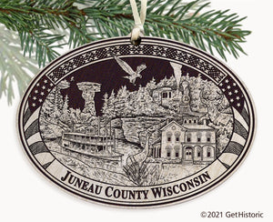 Juneau County Wisconsin Engraved Ornament
