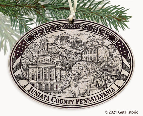 Juniata County Pennsylvania Engraved Ornament