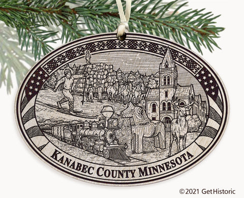 Kanabec County Minnesota Engraved Ornament