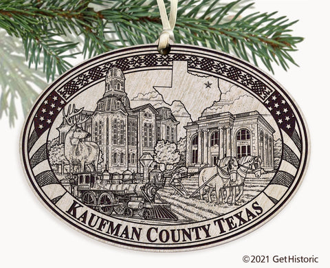 Kaufman County Texas Engraved Ornament