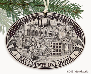 Kay County Oklahoma Engraved Ornament