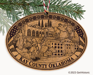 Kay County Oklahoma Engraved Natural Ornament