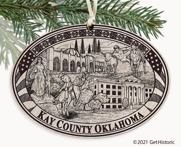 Kay County Oklahoma Engraved Ornament