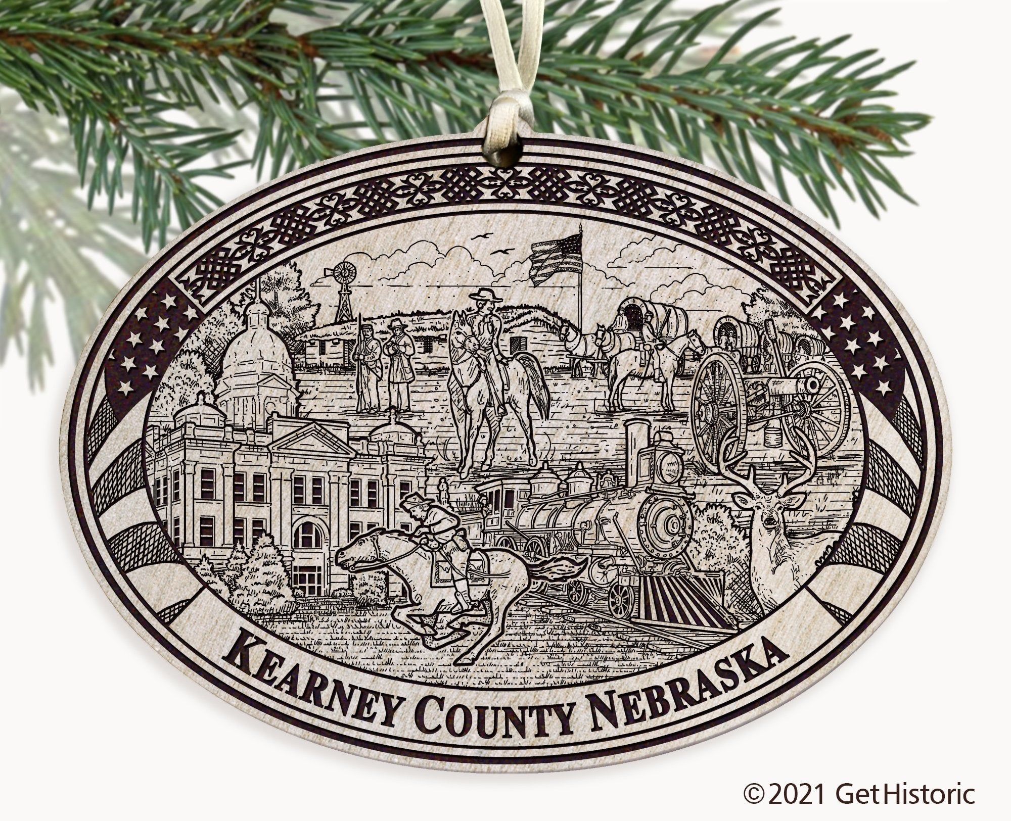 Kearney County Nebraska Engraved Ornament