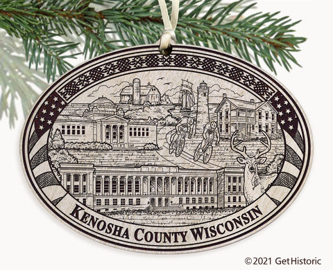 Kenosha County Wisconsin Engraved Ornament