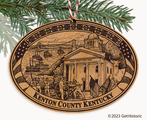 Kenton County Kentucky Engraved Natural Ornament