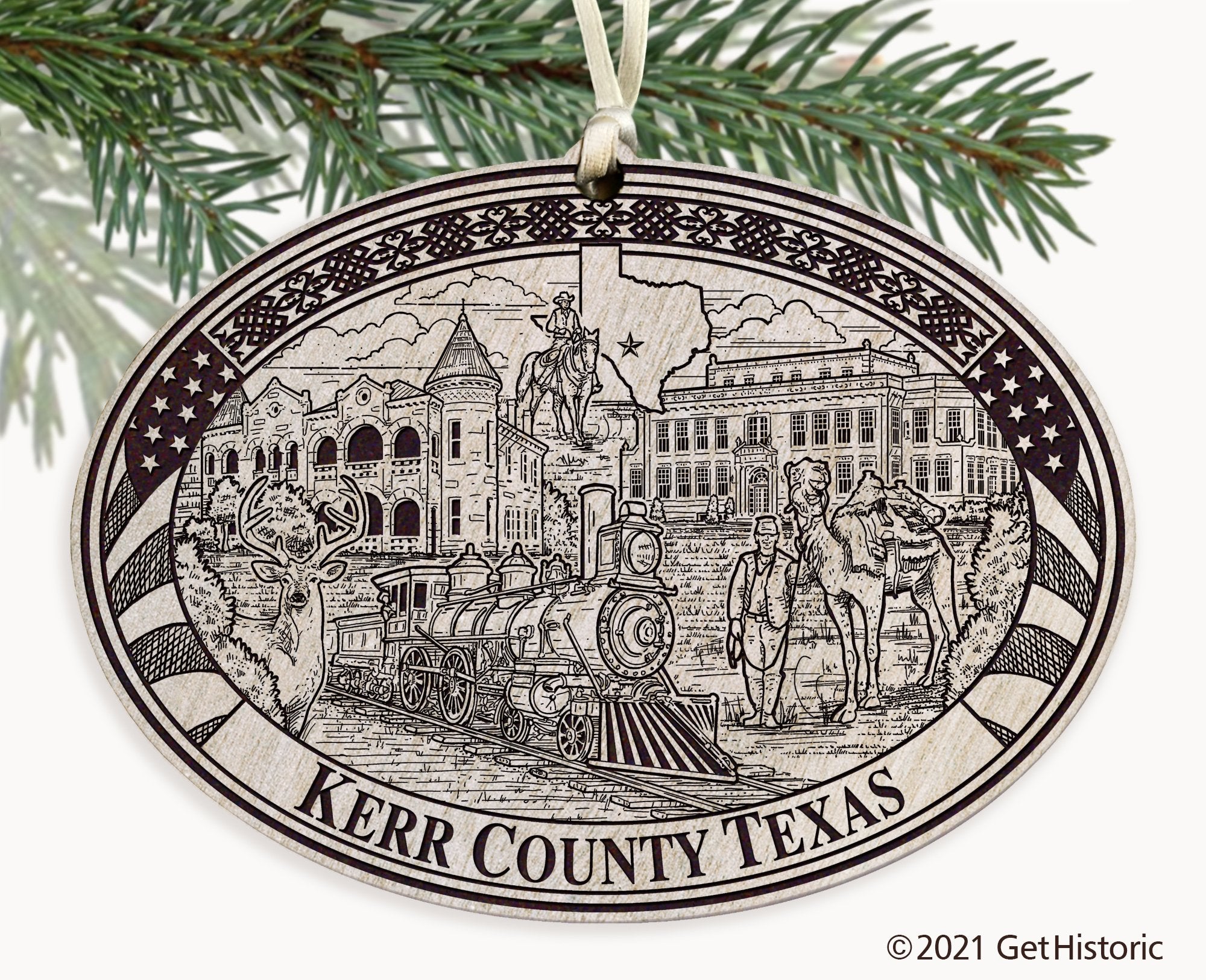 Kerr County Texas Engraved Ornament