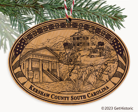 Kershaw County South Carolina Engraved Natural Ornament