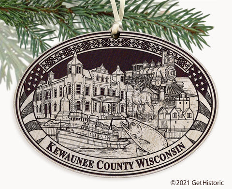 Kewaunee County Wisconsin Engraved Ornament