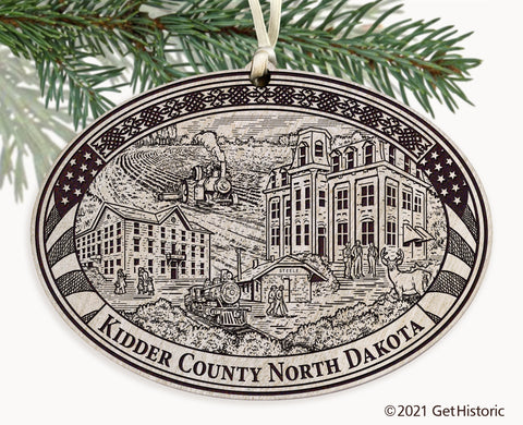 Kidder County North Dakota Engraved Ornament
