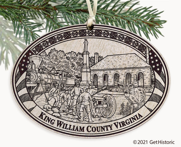 King William County Virginia Engraved Ornament