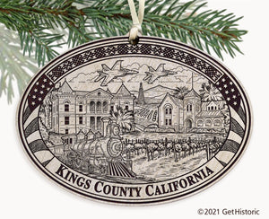 Kings County California Engraved Ornament