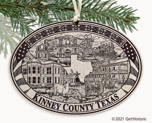 Kinney County Texas Engraved Ornament