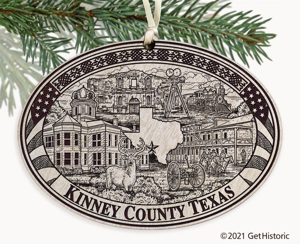 Kinney County Texas Engraved Ornament