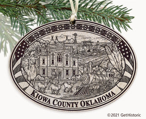 Kiowa County Oklahoma Engraved Ornament