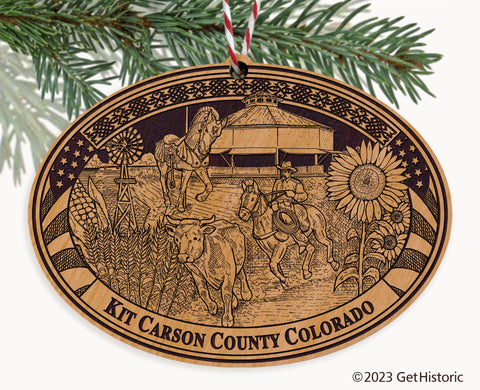 Kit Carson County Colorado Engraved Natural Ornament