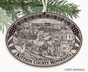 Kittson County Minnesota Engraved Ornament