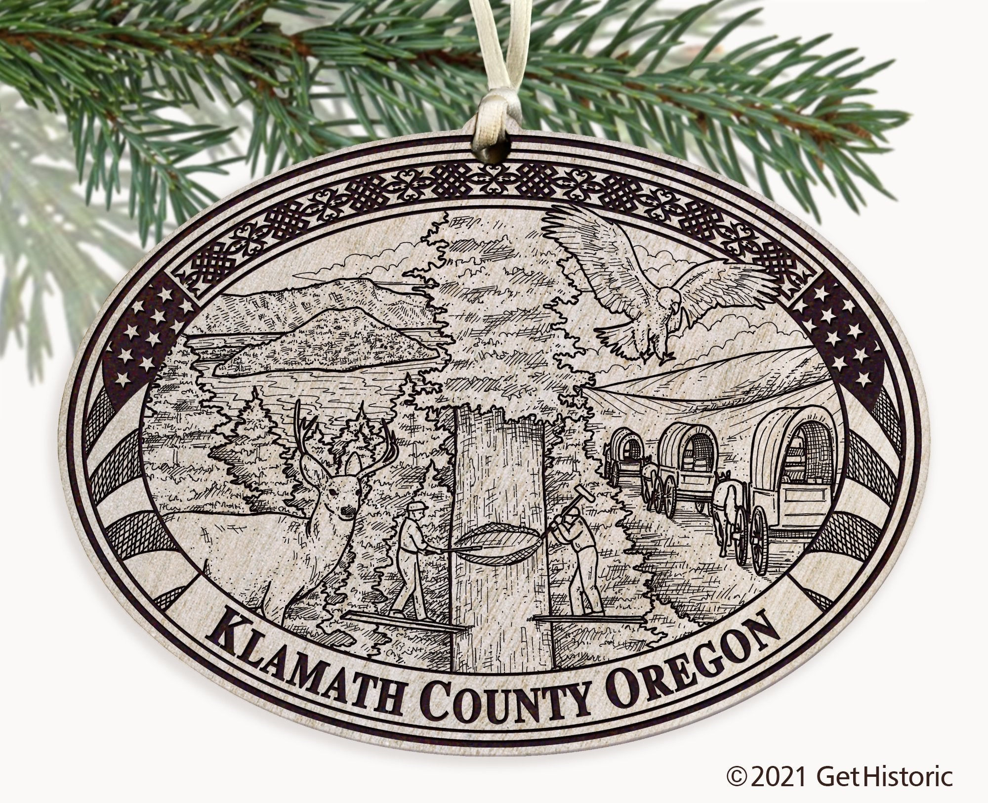 Klamath County Oregon Engraved Ornament